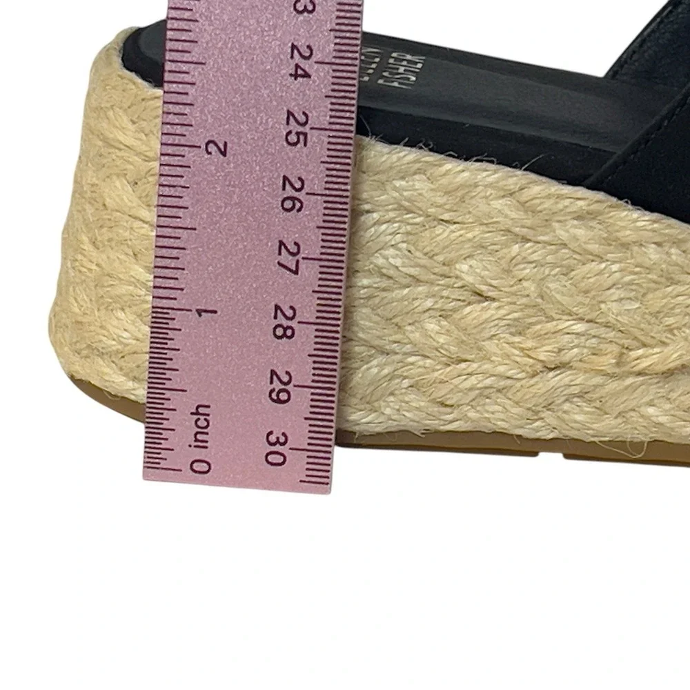 Eileen Fisher Tarry-TN Black Tumbled‎ Nubuck Slide Platform Espadrille 5M